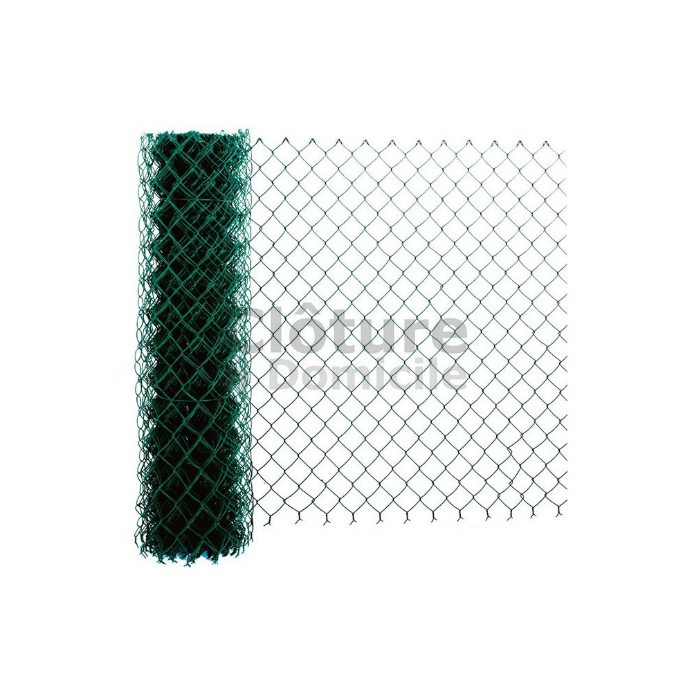 Grillage simple torsion - plastifié vert - maille losange 50x50mm Couleur  Vert - RAL : 6005 Hauteur 1,00 m